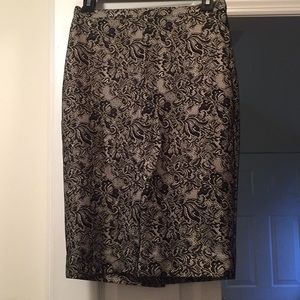 Black and cream The Limited pencil skirt